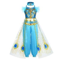 Settimana del libro 2026 Fiaba Principessa Jasmine Costume per festa a tema Costumi da ballo Cosplay for Ragazze Bambini Carnevale Mascherata Settimana del libro