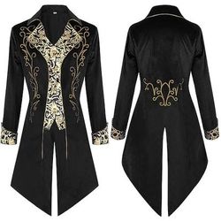 Cappotto medievale punk gotico steampunk giacca esterna principe dottore della peste nobiluomo vestito elegant costume dell'elfo Ebenezer Scrooge Natale reale carnevale steampunk festa mascherata