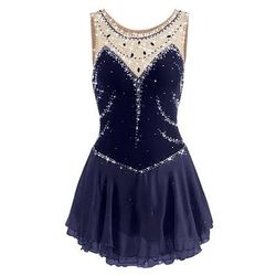 Vestito da pattinaggio artistico Per donna Da ragazza Pattinaggio sul ghiaccio Vestiti Rosa baby Blu egeo Bianco Collage Retato Da allenamento Competizione Vestiti da pattinaggio sul ghiaccio Fatto a