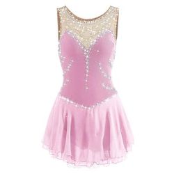 Vestito da pattinaggio artistico Per donna Da ragazza Pattinaggio sul ghiaccio Vestiti Rosa baby Blu egeo Bianco Collage Retato Da allenamento Competizione Vestiti da pattinaggio sul ghiaccio Fatto a