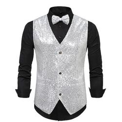Vintage Anni 1920 Gilet Papillon Il grande Gatsby Gentiluomo Testimoni dello Sposo Slim Fit Costume Per uomo Mascherata Matrimonio Ospite di nozze Festa / Sera Adulti Gilet Fiocco Autunno Inverno