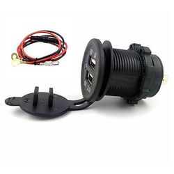 adattatore per presa di ricarica doppia USB presa di corrente per caricabatterie rapido per auto impermeabile per auto / camion / moto barca rv