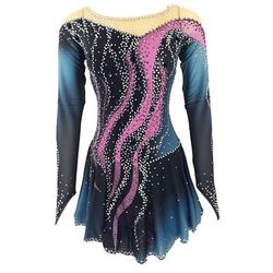 Vestito da pattinaggio artistico Per donna Da ragazza Pattinaggio sul ghiaccio Vestiti Completi Rosa baby Lilla Bianco / Bianco Scollatura posteriore Elastene Elevata elasticità Addestramento Vestiti