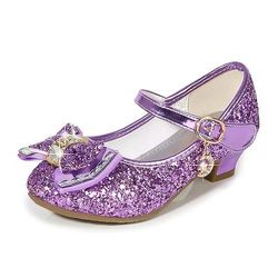 Frozen, favola, principessa Elsa, scarpe per ragazze, film, cosplay, paillettes, Halloween, nero, bianco, argento, scarpe, carnevale, mascherata, costumi, poliestere, plastica