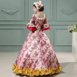 Gotico Vittoriano Ispirato al vintage Vestito Costume da festa Abito da Ballo Principessa Shakespeare Tinta unica Abito da ballo Costume Per donna Reale Halloween Carnevale San Valentino Festa serale
