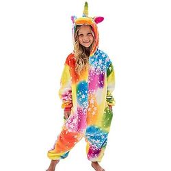Costume da band di animali Pigiama Kigurumi Costume di fantasia Costume tutina Fantasia animale Unicorno Cartone animato Caldo Comodo Bambini Unisex Ragazzi e Ragazze Natale Halloween Carnevale Feste