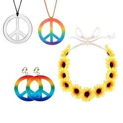 Retrò Vintage Anni '60 Hippie Costume Cosplay Collana Fascia Hippie Disco Costume Per donna Ragazze Halloween Carnevale Mascherata Festa / Sera Casual Quotidiano Parata dell'Orgoglio Adulti Orecchini
