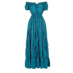 Medievale Rinascimento Abito da cocktail Sguardi Contadini Camicia da notte irlandesi A palloncino Pirata Vichingo Straniero Elfico Senza spalline Con Volant Costume Per donna Celtico Costumi da