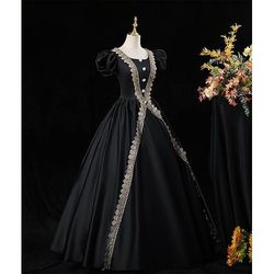 Gotico Vittoriano Ispirato al vintage Vestito Costume da festa Abito da Ballo Principessa Shakespeare Tinta unica Abito da ballo Costume Per donna Reale Halloween Carnevale San Valentino Festa serale