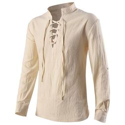 Medievale Steampunk 17° secolo Blusa / Camicia Pirata Vichingo Elfico Costume Per uomo Costumi da pirata Fantasia Mascherata Casual Quotidiano Adulti Camicia
