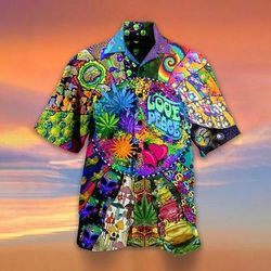 Per uomo Colorato Funghetto Piante tropicali Camicia Camicia hawaiana Camicia da campo Manica corta Camicia Collo ripiegabile Originale Stile da spiaggia Per eventi Verde chiaro Blu Viola Stampa 3D S
