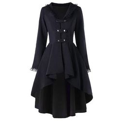 Retrò Vintage Punk Gotico Medievale Cappotto Trench Abbigliamento esterno Medico della peste Taglie Forti Tinta unica Costume Per donna Halloween Carnevale Mascherata Feste Halloween Adulti Cappotto