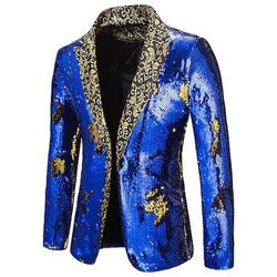 Disco Anni '80 Smoking Completi Blazer Blazer con Colletto a Revers Disco Paillettes Paillettes Collo ripiegato Costume Per uomo Costume di Carnevale Halloween Carnevale Mascherata Club Feste