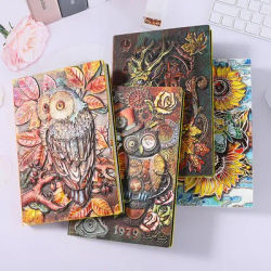 A5 Vintage Notebook PU goffrato Animal Log diario di viaggio penna Writing Planner School Note Man