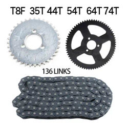 47cc 49cc T8F 35 44 54 64 74 denti pignone e catena 136 maglie per Mini Moto Atv Quad 2 tempi parti