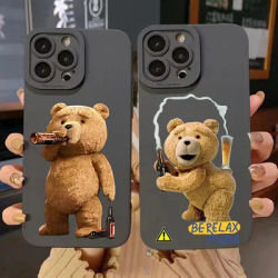 Teddy Bear Couple Cartoon Phone Case For iPhone 16 15 14 13 12 11 Pro Max XS XR X 7 8 15 16 Plus 16E SE 2020 Soft Silicone Cover