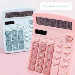12 Digits Electronic Calculator Solar Calculator Dual Power Supply Calculator for Home Office School