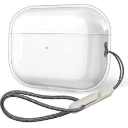 Clear Soft TPU Earphone Case with Lanyard Strap for Airpods Pro 2 2022 2nd Generation Air Pods 3 2 1 4 2024 Cover Accessories