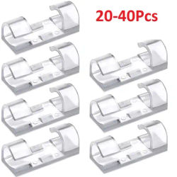 40PCS Cable Organizer Clips Cable Management Wire Manager Cord Holder USB Charging Data Line Bobbin