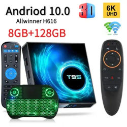 T95 tv box android 10 8GB 128GB allwinner h616 Quad Core UHD10 6K 3D H.265 5g wifi Bluetooth 5.0 Smart TV spain 2024 TV Box