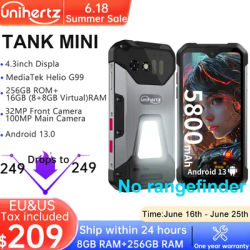 Unihertz 8849 Tank Mini Rugged Smartphone 4.3 Inch Display Android 13 Helio G99 Octa Core 5800mAh 100MP Cameras 16GB 256GB IP68