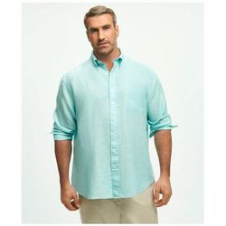 Brooks Brothers Men's Big & Tall Sport Shirt, Irish Linen | Marine Blue | Size 3X