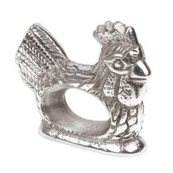 Chicken Delight,'Textured Pewter Chicken Napkin Ring Handcrafted in Mexico'