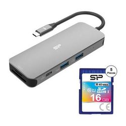 Silicon Power Silicon Power SR30 8-in-1 Docking Station and 16GB Superior Pro UHS-I SDHC SUU3C08DOCSR300GBH