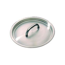 Matfer Bourgeat 692024 9 1/2" Round Sauce Pan Lid, Stainless Steel w/ Welded Handle