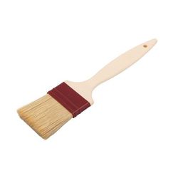 Matfer Bourgeat 116015 1 3/4" Flat Pastry Brush - Natural Bristles, Plastic Handle