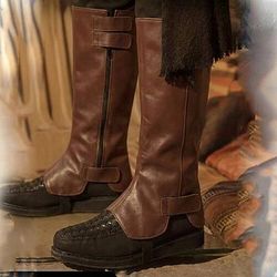 Retrò Vintage Medievale Rinascimento Armatura Ghette Copristivali Pirata Vichingo Crociato Elfico Costume Per uomo Costumi da pirata Stile Steampunk Halloween Carnevale LARP Adulti Copriscarpe