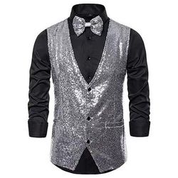 Retrò Vintage Anni 1920 Gilet Papillon Il grande Gatsby Gentiluomo Slim Fit Costume Per uomo Mascherata Evento / Festa Affari / Cerimonia / Matrimonio Addio al Nubilato Adulti Gilet Fiocco