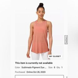 Lululemon Athletica Tops | Lululemon All Tied Up Tank Top | Color: Orange/Pink | Size: 6