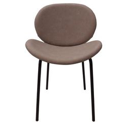 LeisureMod Servos Modern Dining Side Chair with Upholstered Faux Leather Seat and Powder Coated Iron Frame for Kitchen and Dining Room – Leisuremod SCBL-22LGR