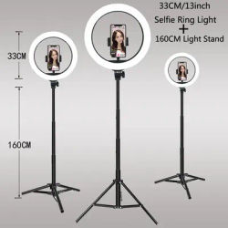 26 33CM Video Lights Dimmable Light Selfie LED Ring Light USB Ring Lighting Lamp With Tripod Stand