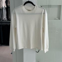 Madewell Tops | Madewell Supima Cotton Essential Long-Sleeve Tee - Xs | Color: White | Size: Xs