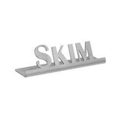 Service Ideas 1C-ST-SKIM-SIGN "Skim" Table Tent Sign - 3 1/2"W x 1"H, Brushed Stainless Steel