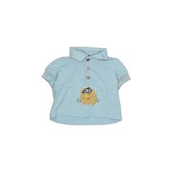 Baby Q Short Sleeve Polo Shirt: Blue Tops - Size 6-9 Month