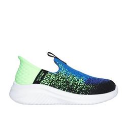 Skechers Boy's Slip-ins: Ultra Flex 3.0 - Brisk-Spec Sneaker | Size 6.0 | Black/Lime | Textile | Machine Washable