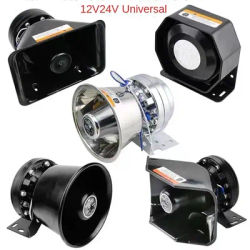 Car Siren Speaker 300W Warning Car Horns Super Loud Alarm Siren Sound Tone Fire Horn Loudspeaker 12V24V