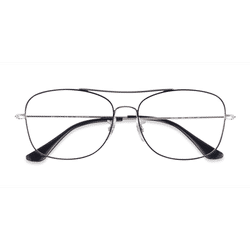 Unisex s aviator Black Silver Metal Prescription eyeglasses - Eyebuydirect s Ray-Ban RB6499
