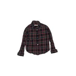 DK Kids Long Sleeve Button Down Shirt: Black Plaid Tops - Size 4