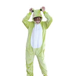 Pigiama Kigurumi Costume di fantasia Costume tutina Fantasia animale Rana Cartone animato Caldo Comodo Adulti Unisex Uomini e Donne Natale Halloween Carnevale Feste Performance Abbigliamento da Casa