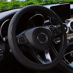 TEMU Luxurious Pu Leather Steering Wheel Cover - , No , Car Accessories Christmas Gift
