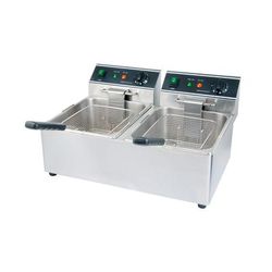 MoTak CTF15D Countertop Commercial Electric Fryer - (2) 15lb Vats, 120v/1ph, 6-liter Per Pot, Stainless Steel