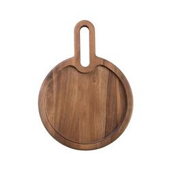 Tablecraft 11525 10" Round Serving Paddle - Acacia Wood, Brown