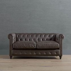 Logan Chesterfield 72" Small Sofa - Forest Crypton Devotion Performance - Frontgate
