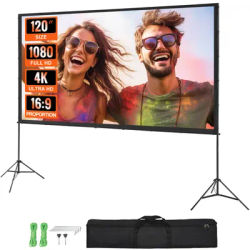 VEVOR Écran de Projection sur Pied Portable 120 pouces 16:9 HD Toile de Projection Double Face