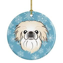 Caroline's Treasures Snowflake Pekingese Ceramic Ornament