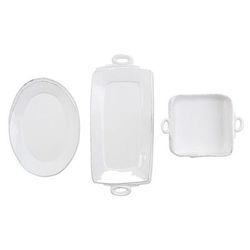 Vietri Lastra White 3-Piece Hostess Set